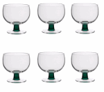 DARTINGTON CRYSTAL AURA 6 FOREST FOOTED DISHES